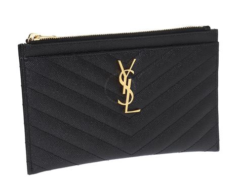 Saint Laurent Monogram Leather Bill Pouch 